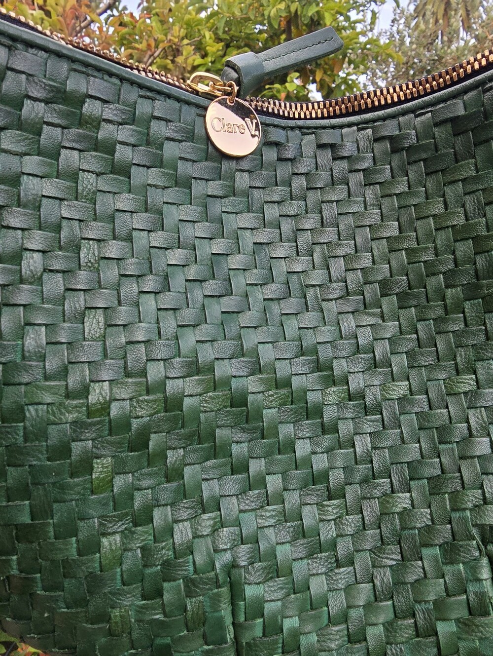 Clare V. Petit Moyen Messenger Evergreen Woven Zig Zag - Picture 11 of 16